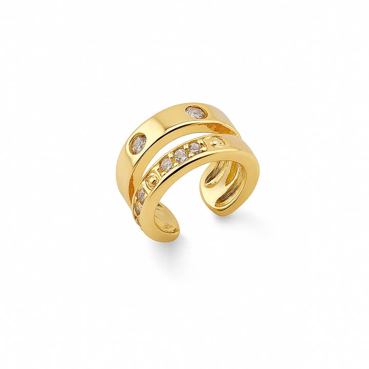 Brinco de Cartilagem com Banho de Ouro Rosa e Zircónia Cúbica – Peça Única por atacado de Sedy Jewelry