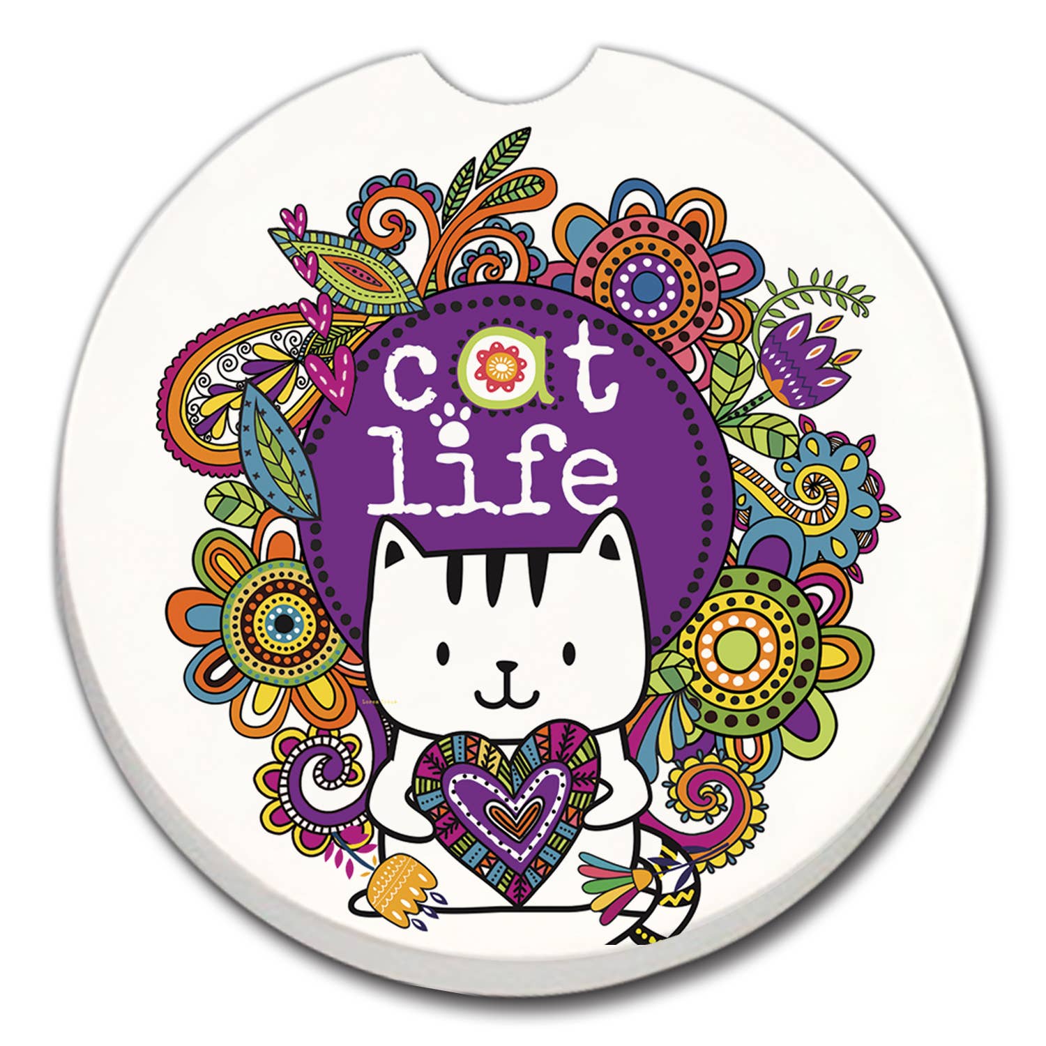 Conimar Promotions - Wholesale Coasters - "Cat Life" Stone Car Coaster  BULK NO PACKAGING   0