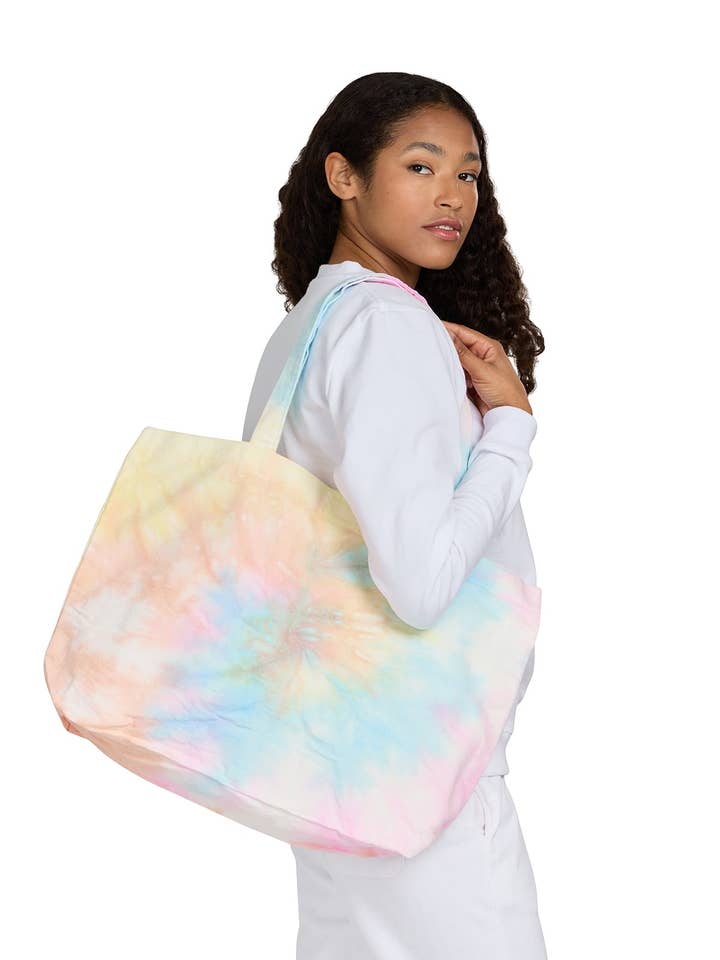 Large Canvas Tie Dye Swirl Shopper for wholesale by US Blanks