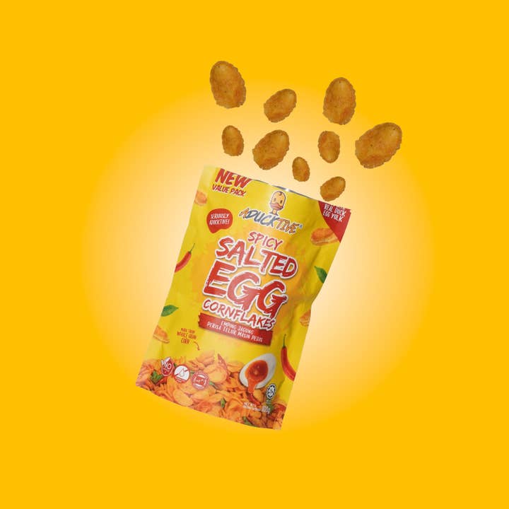 Asian Snacks - Wholesale Chips - SPICY SALTED EGG CORNFLAKES - 100 Grams