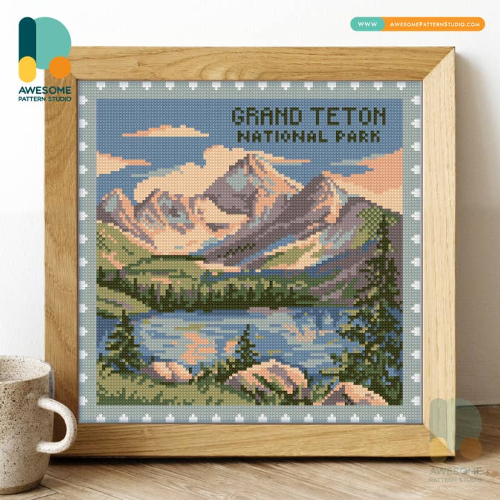 Grand Teton National Park, Diamond Painting Kit - 120x120 for wholesale by Awesome Pattern Studio