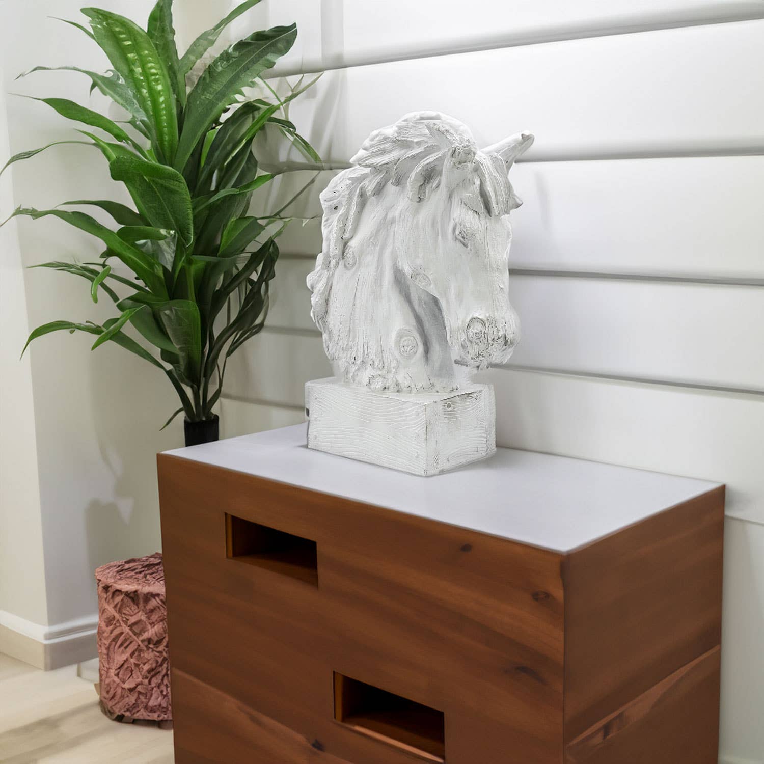 Galt International Company - Vente Figurine décorative - Statue sculptée tête de cheval effet bois, 46 cm1