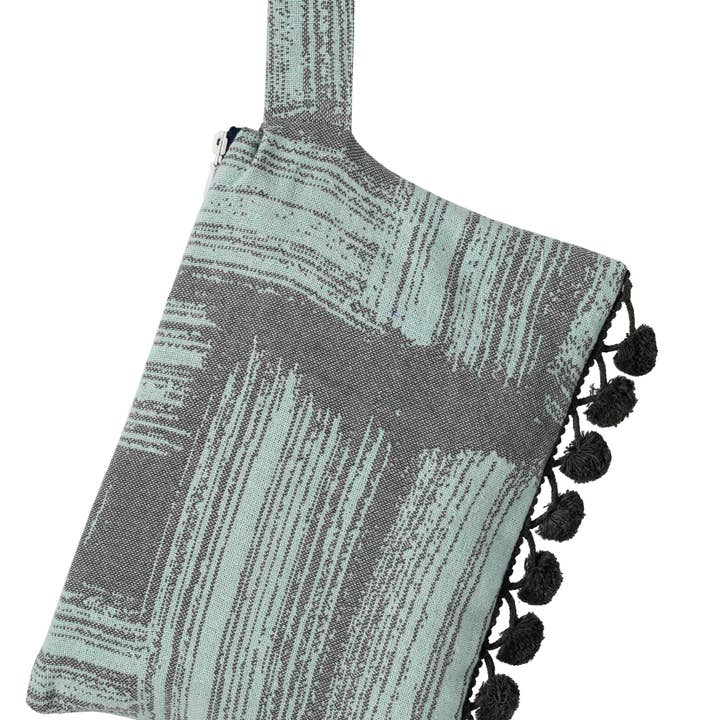 AELIA ANNA - Wholesale Clutch Bag - Women's - CLUTCH SIFNOS ponpon MINT & ANTHRAX