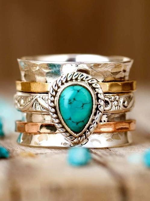 Anel de Pedra Natural em Forma de Gota | 40R116 por atacado de JOSSLYN by wall to wall