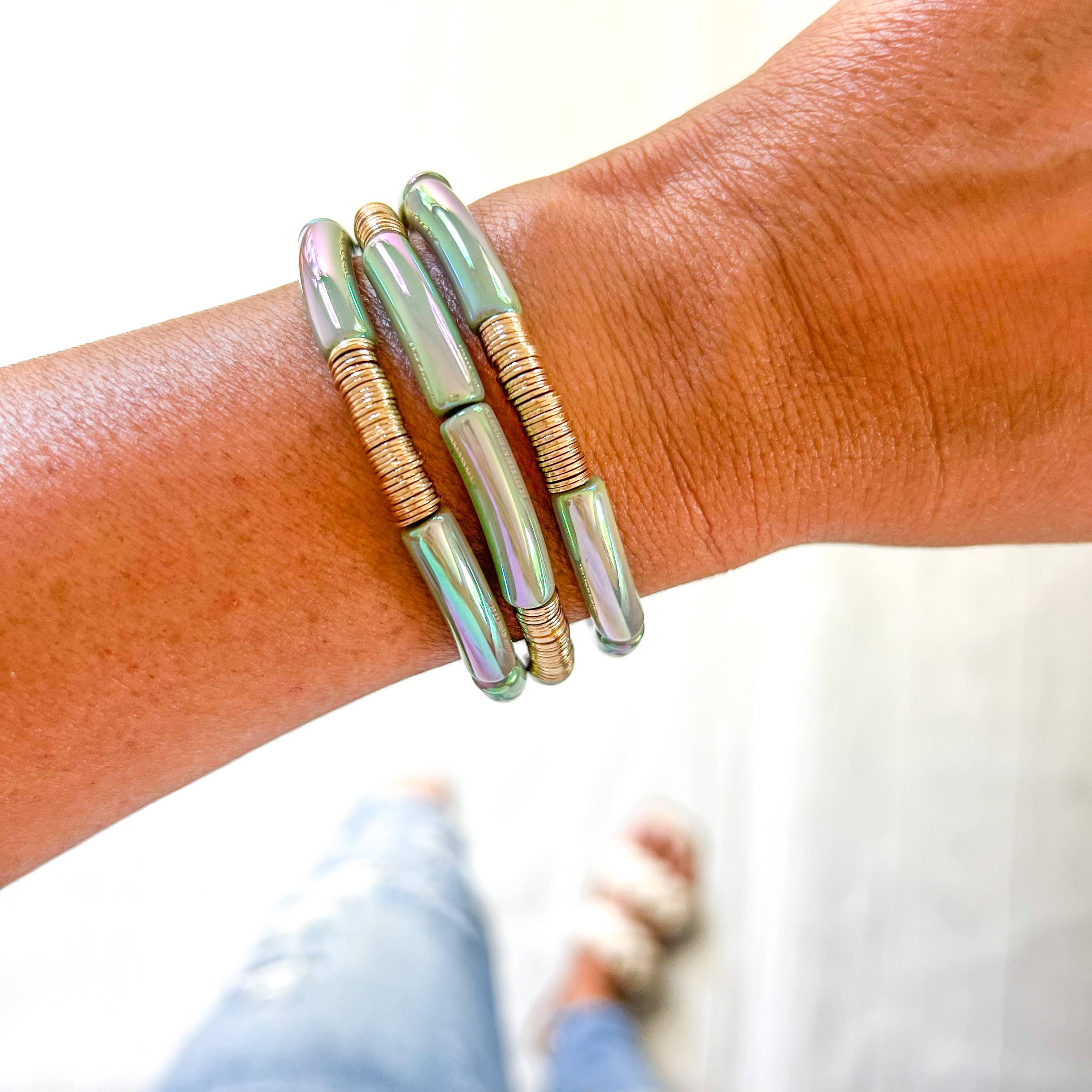 Savvy Bling - Wholesale Beaded Bracelet - Metallic Tube Bracelets26