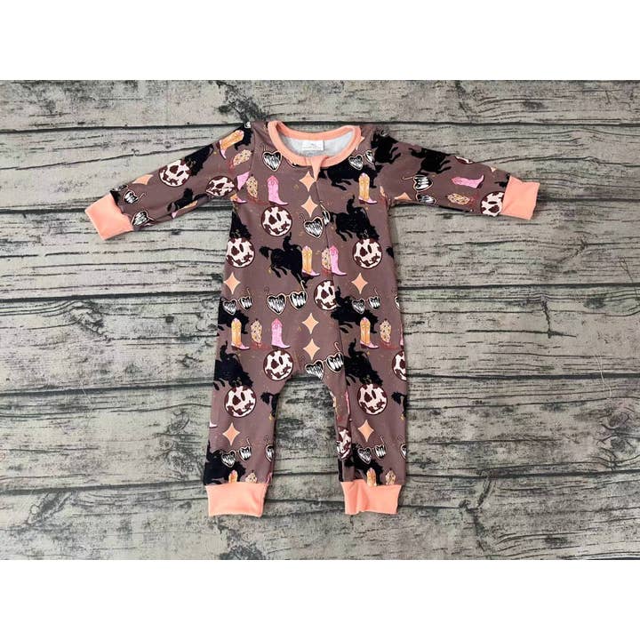 Aier Wholesale - Wholesale Jumpsuit - Baby - Baby Boys Girls Infant Western Boots Zip Rompers