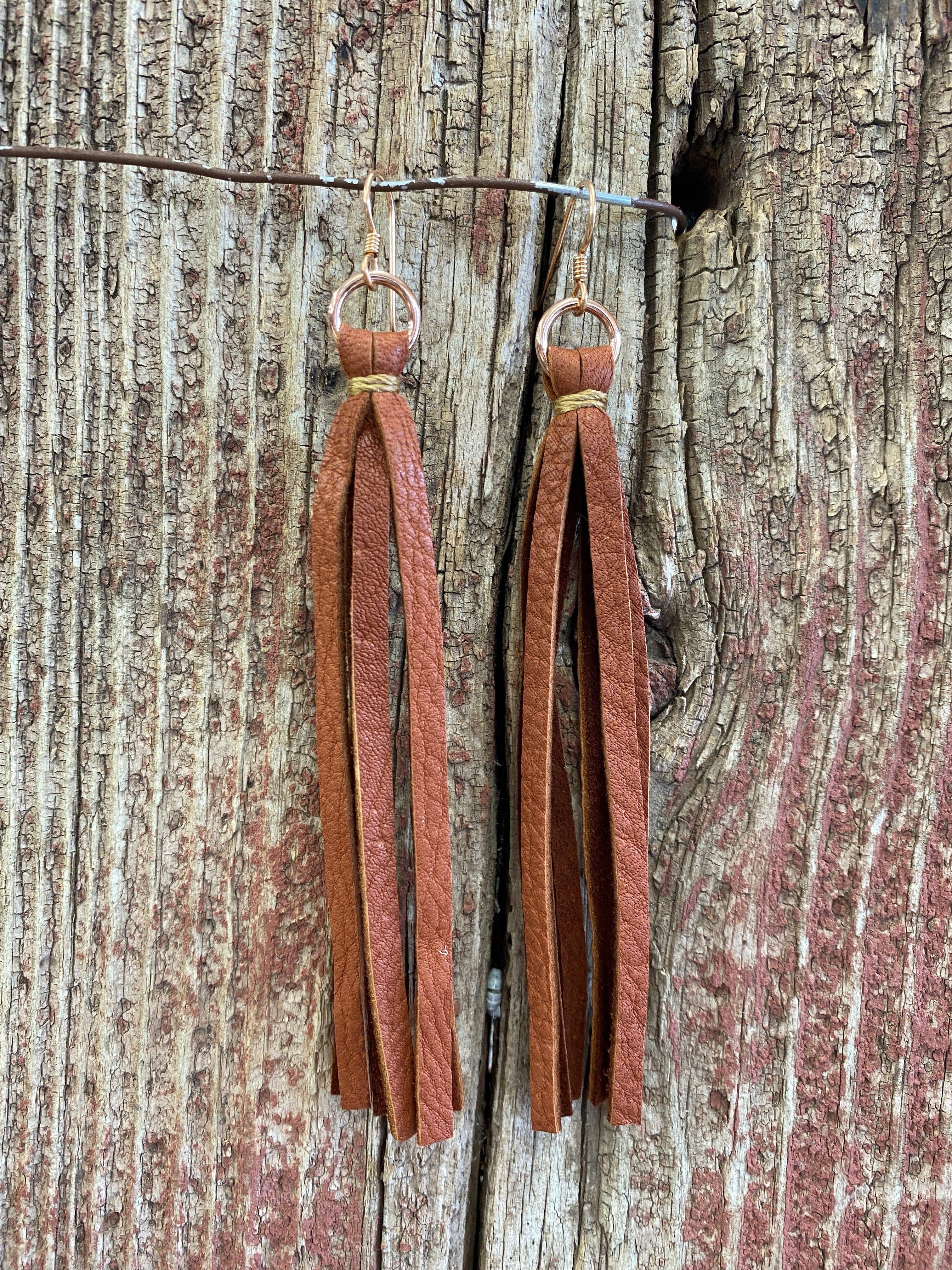 J.Forks Designs - Wholesale Tassel Earrings - 14112 Leather Tassel Earrings2