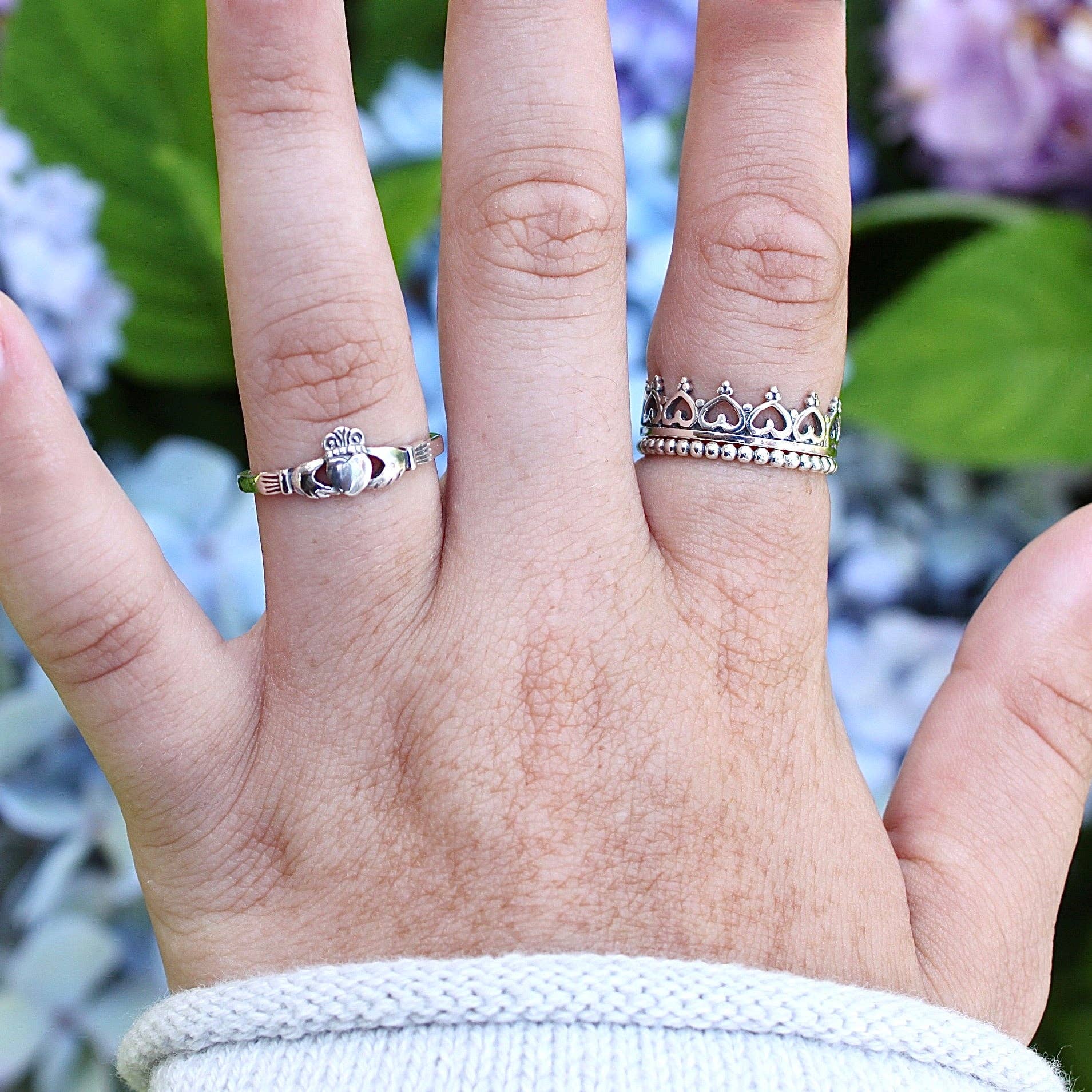 Moonrise Jewelry - Wholesale Band/Stacked Ring - R-25 Medium Claddagh Ring3