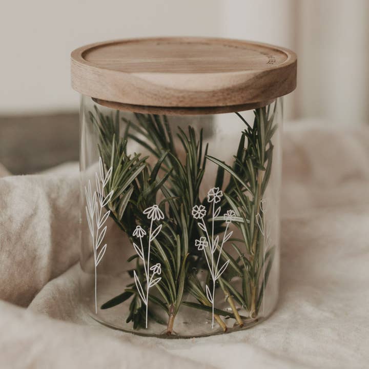 Storage Jar Flower Meadow 13cm (PU = 4 pcs) for wholesale by Eulenschnitt