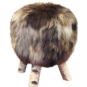 Banqueta Madeira de Bétula e Ovelha Chamarrè por atacado de L'Atelier Des Tanneries