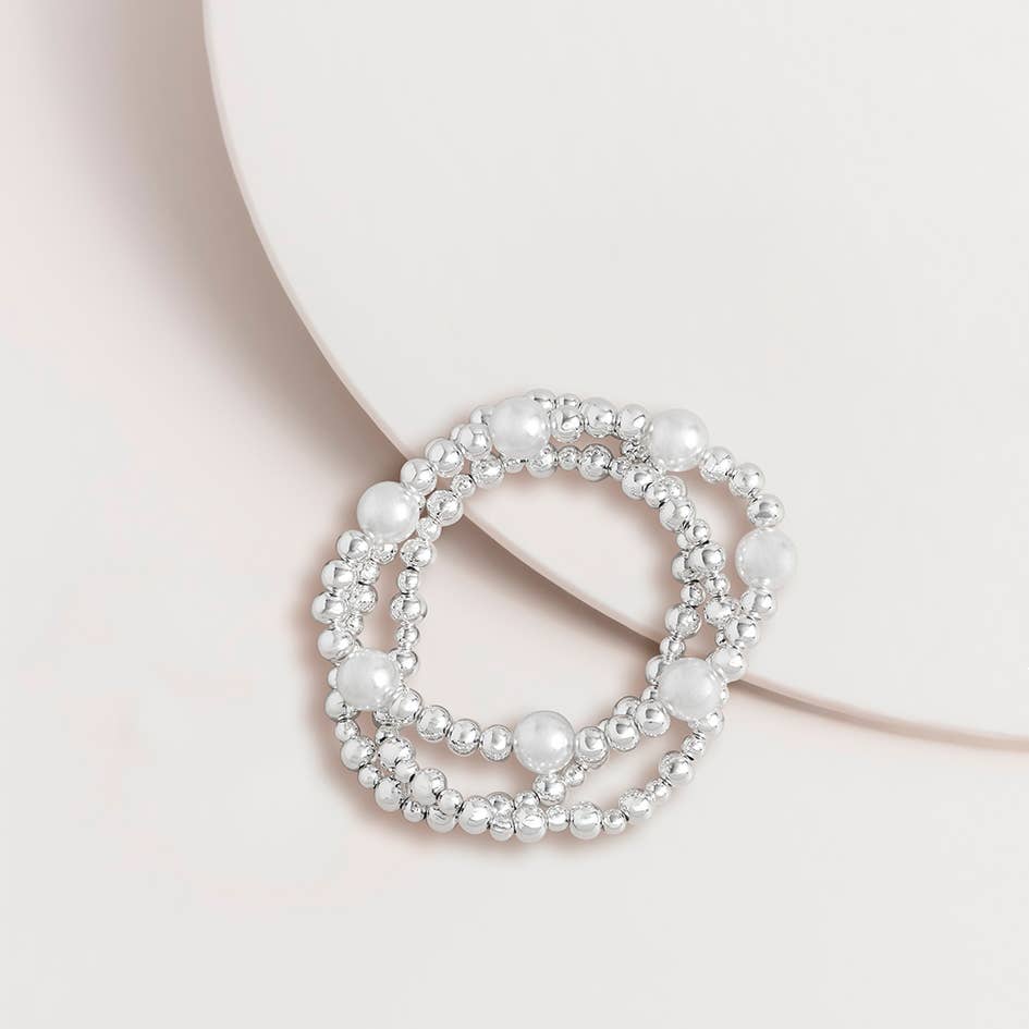 Super Amazing - Wholesale Beaded bracelet - 3 Piece Pearl Jumble Bracelet
1