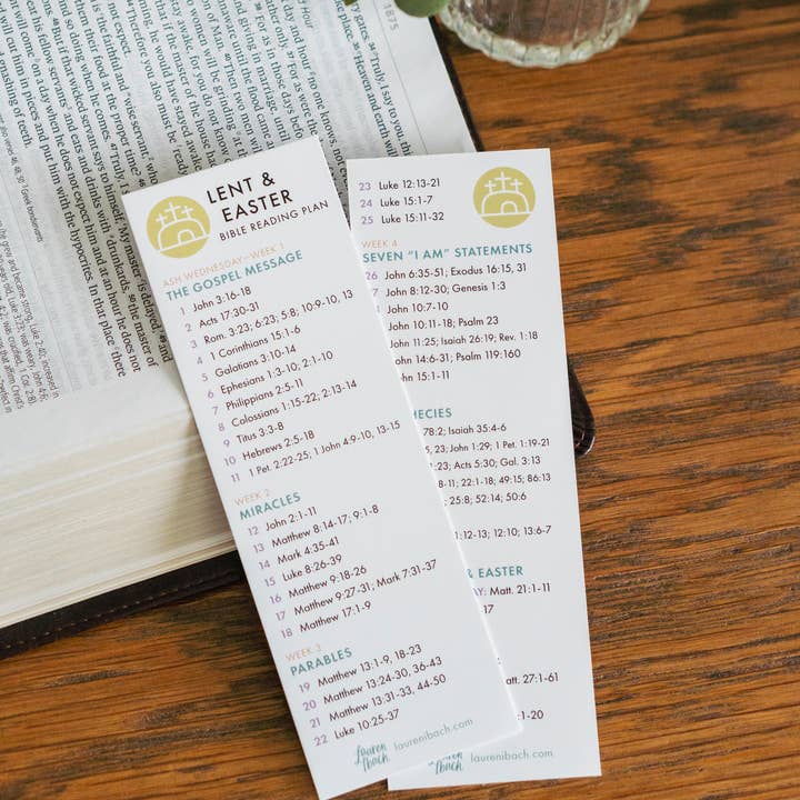 Lauren Ibach - Wholesale Bookmark - Lent and Easter Bible Reading Plan Bookmark1