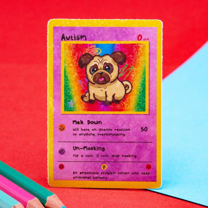 Pegatina de tarjeta coleccionable neurodivergente - Autismo para venta al por mayor de Innabox Ltd