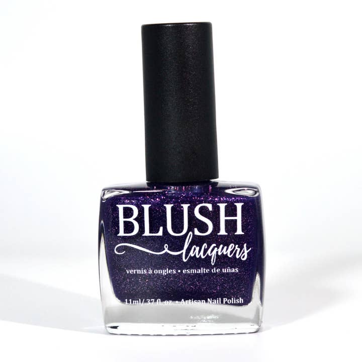 Sapphire Nail Polish with Rose Gold Flakes - Evening Rose for wholesale by BLUSH Lacquers