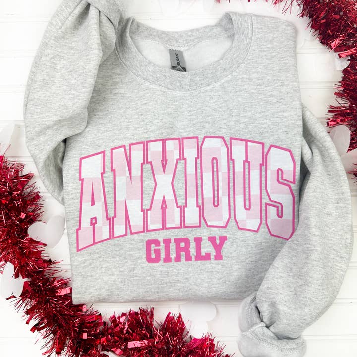 Anxious Girly Gildan Sweatshirt voor wholesale door Nikkilynn Wholesale