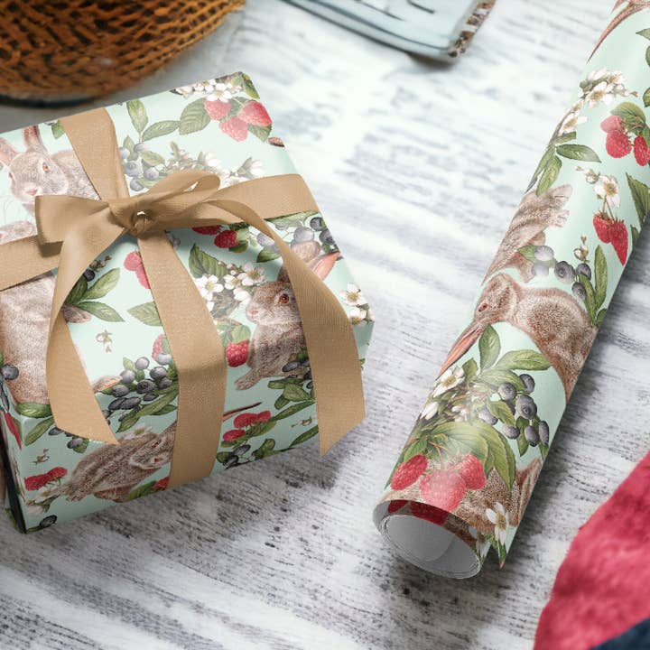 The Monkey Brush - Wholesale Flat wrap - BUNNY BLOOM - WRAPPING PAPER3