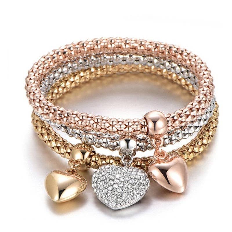 UZ Wholesale Store – wholesale Jewellery set – Three-Color Alloy Jewelry Set With Inlaid Diamonds9