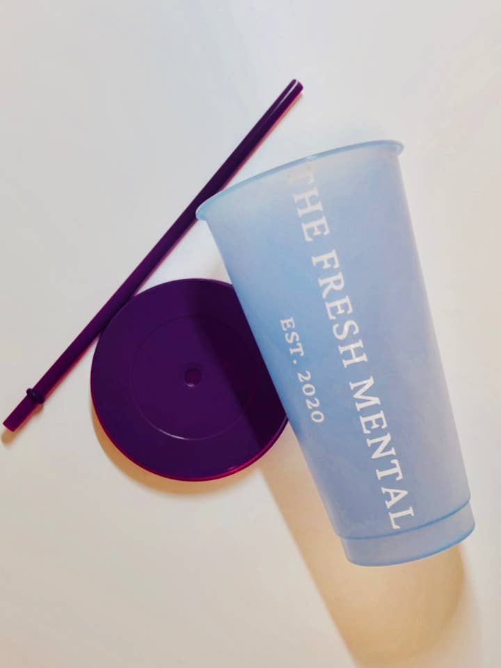 The Fresh Mental Reusable Cup w/ Straw and Lid for wholesale by The Fresh Mental