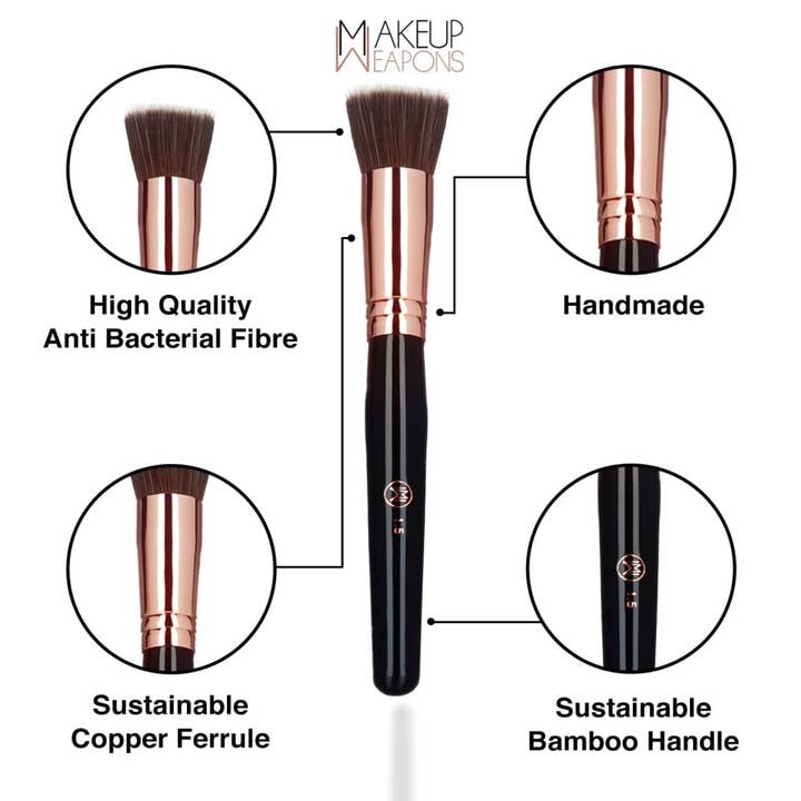 Makeup Weapons – bolsa de maquilhagem e cosméticos por atacado – Pincel de Maquilhagem Profissional Duo-Fibra 1.5