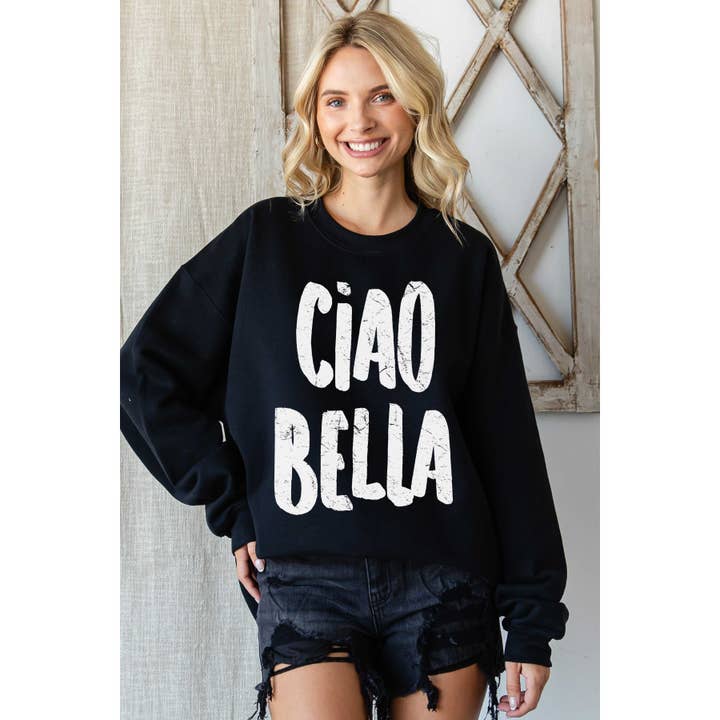 BLUME & CO. - Wholesale Graphic Sweatshirt - Women's - CIAO BELLA Oversized Graphic Sweatshirt5