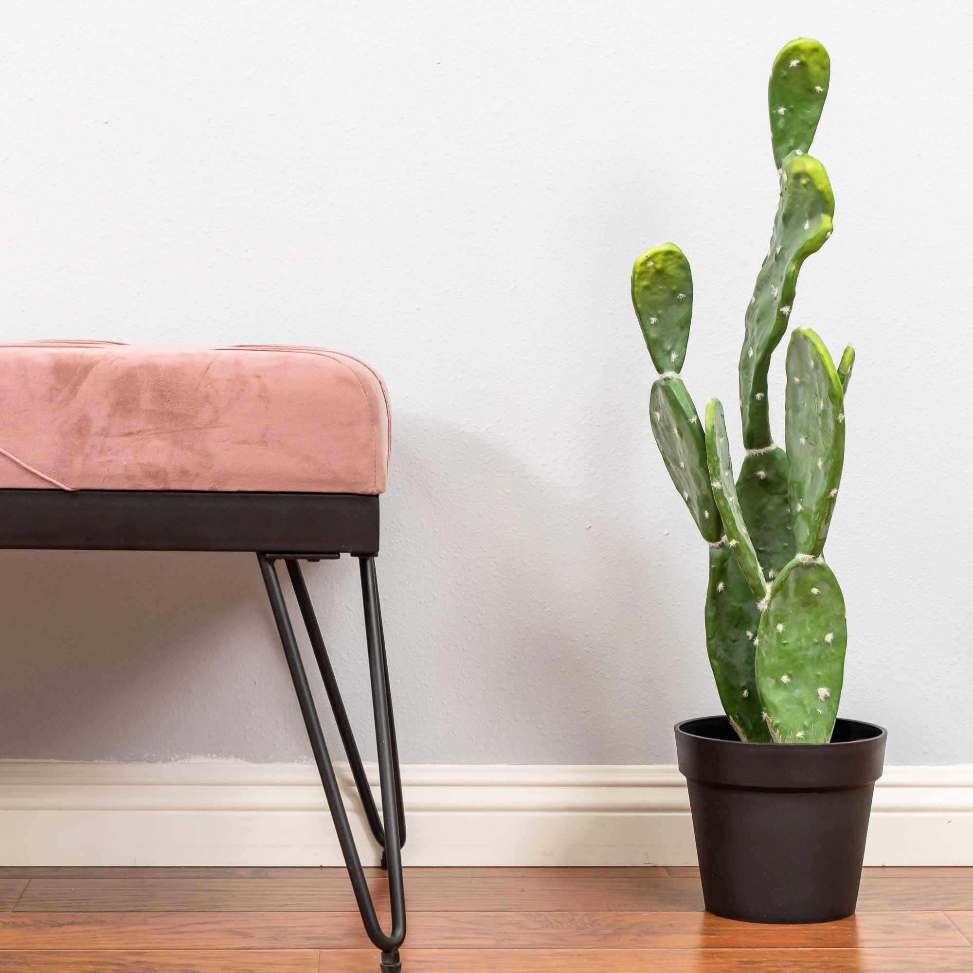 Portofino International Trading, USA - Wholesale Artificial Plant - Faux Prickly Pear Cactus with Plastic Pot 30"1