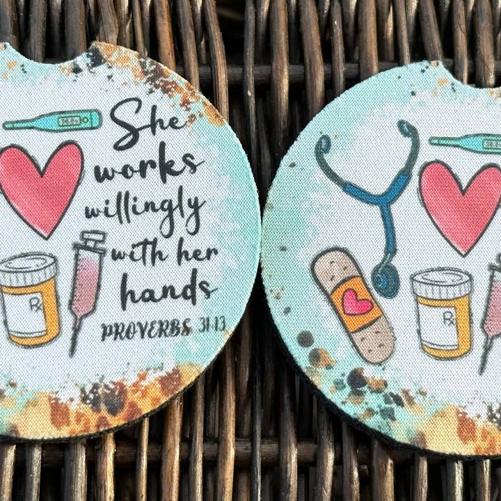 Sous-verres pour voiture infirmière pour la vente par Evie Rose