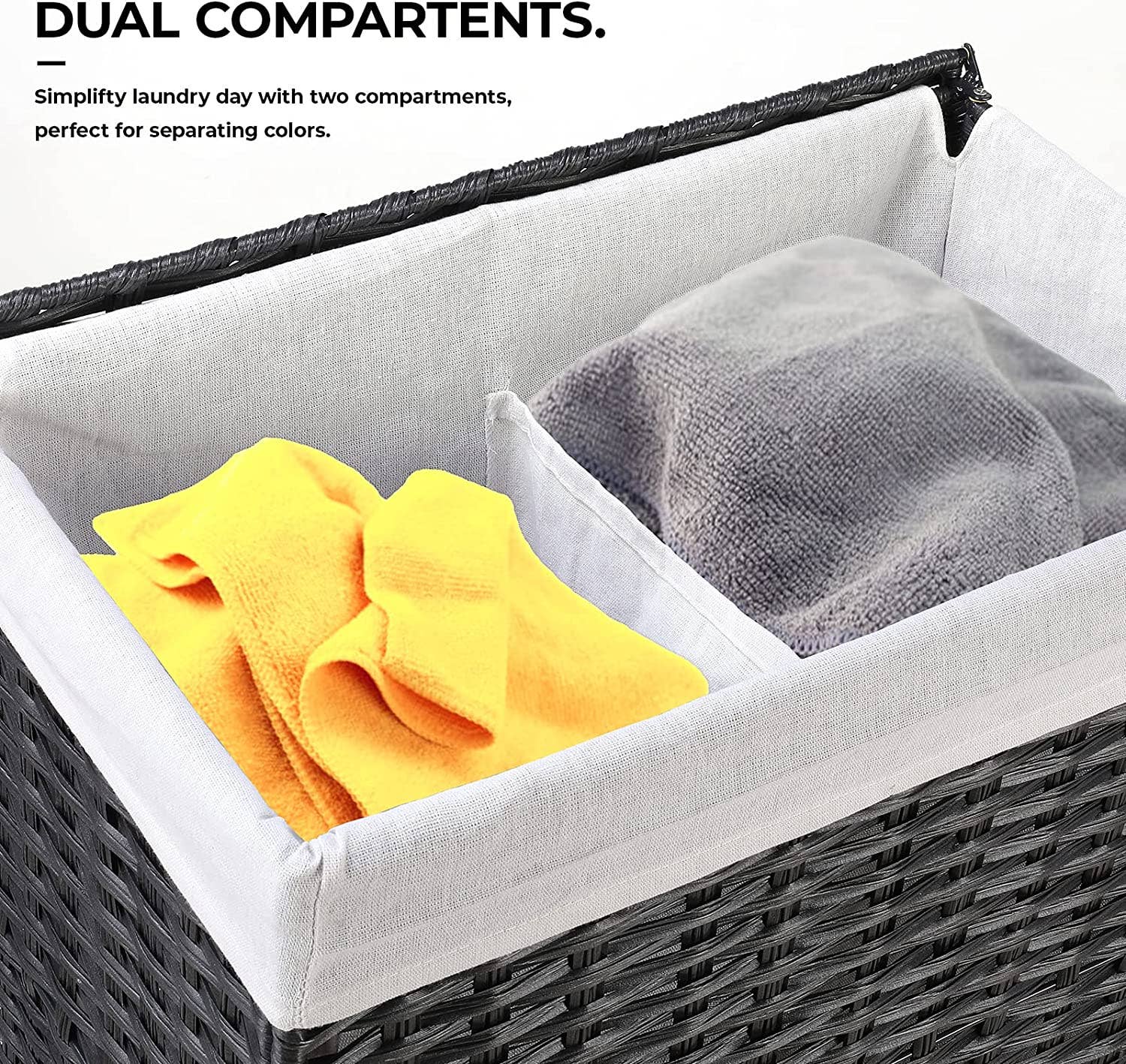 Above Edge - Wholesale Laundry Hamper - Rattan Laundry Hamper Collapsible with Lid 96L7