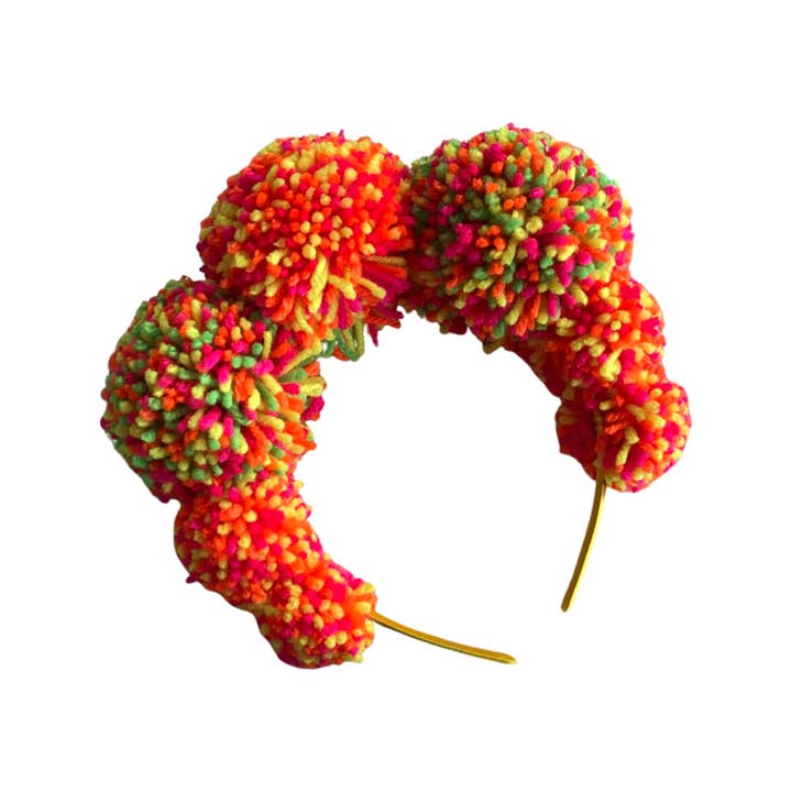 IamMe Store - Wholesale Fashion Headband - Women's - Bright Neon Confetti Pom Pom Festival Headband