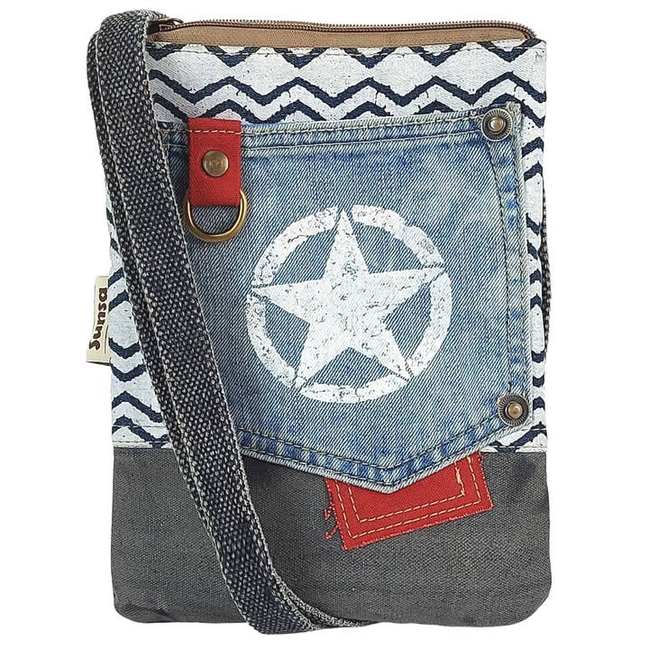 Petit sac à bandoulière pour femme, sac en jean, sac pour téléphone portable végétalien pour la vente par Sunsa