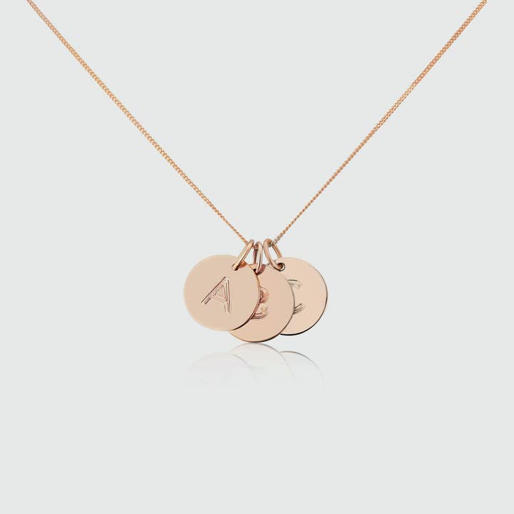 Collier Trio de Disques en Or Rose 9ct Westbourne pour la vente par Auree Jewellery