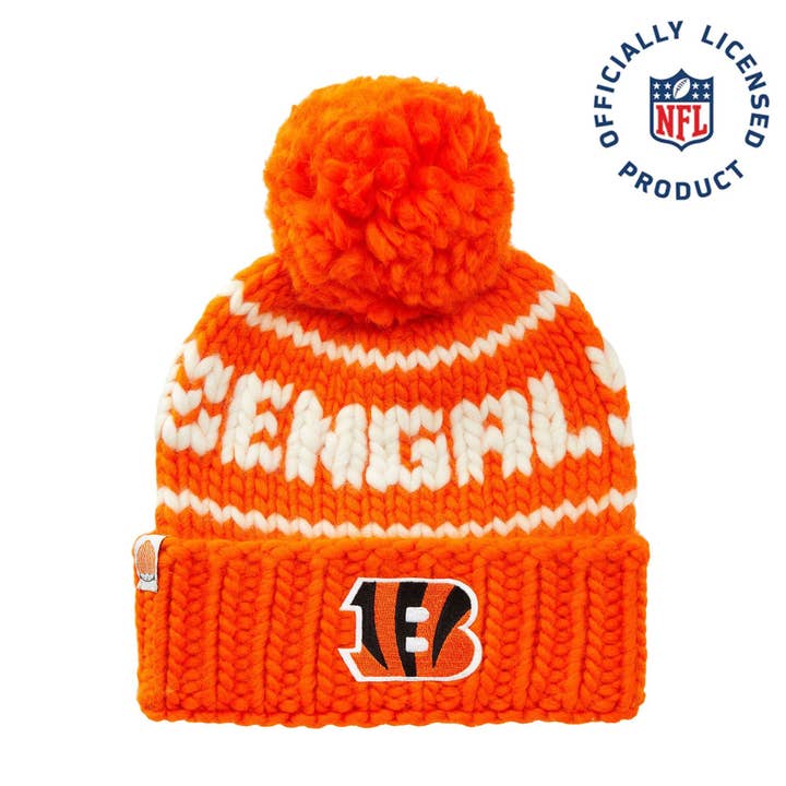 Lele Sadoughi - Wholesale Beanie - Unisex - ORANGE BENGALS LELE X NFL BEANIE YARN POM