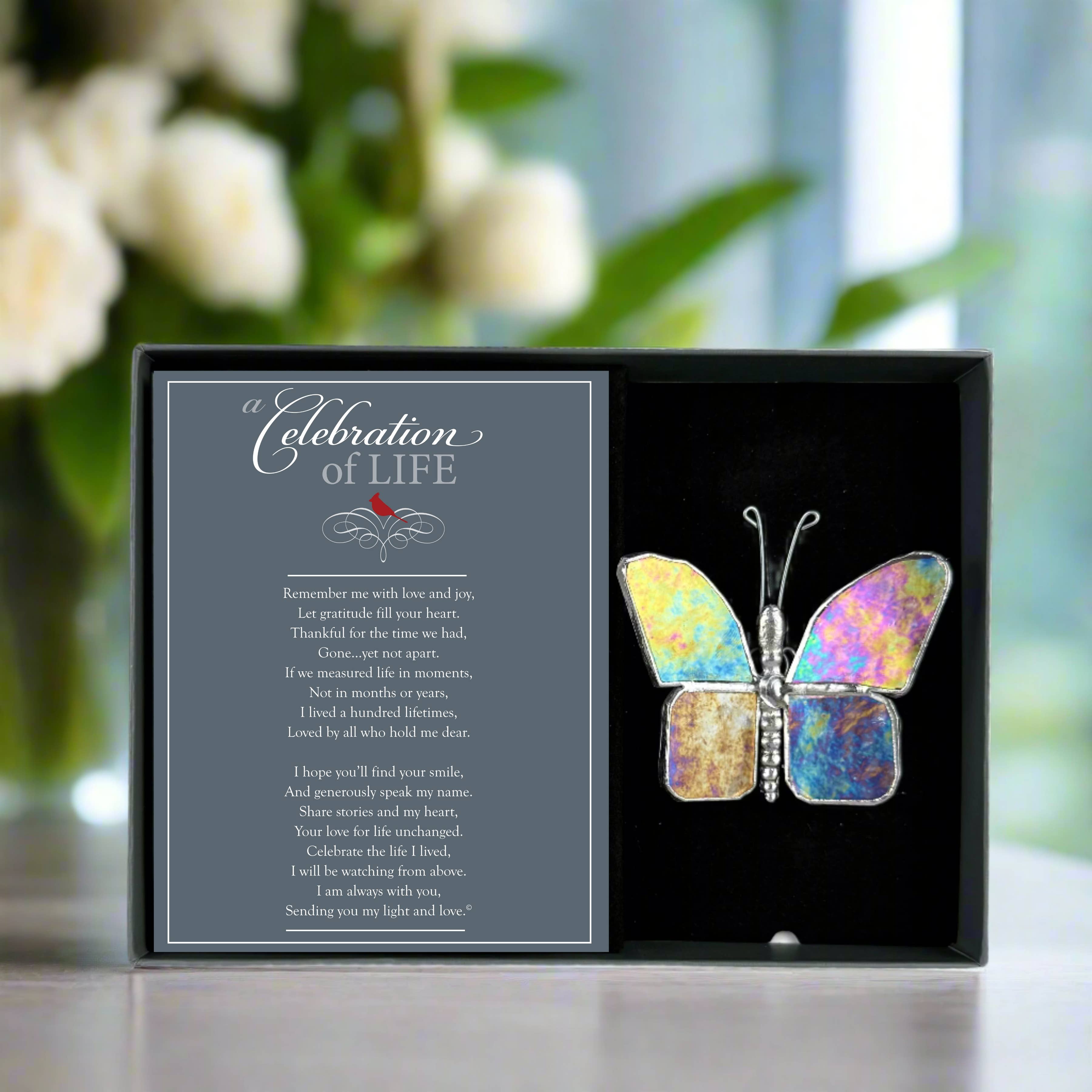 The Grandparent Gift Co. Inc. – wholesale Decorative tabletop object – Celebration Of Life Gift: Sympathy Glass Butterfly 81503