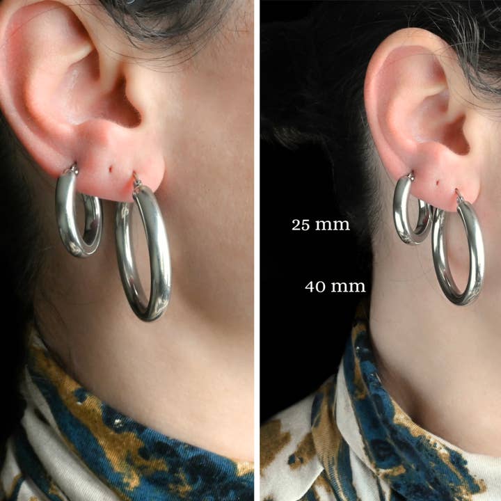 Blueyejewelry - Wholesale Hoop Earrings - 4.5 mm Tunnel Hoops - Waterproof Thick Tube Hoop Earrings9