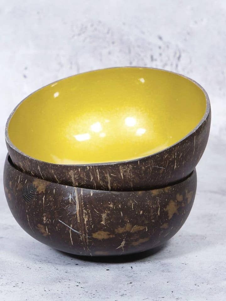 Gold Lacquered Coconut Bowl for wholesale by JolieJulie-MaLune-VentiLLo