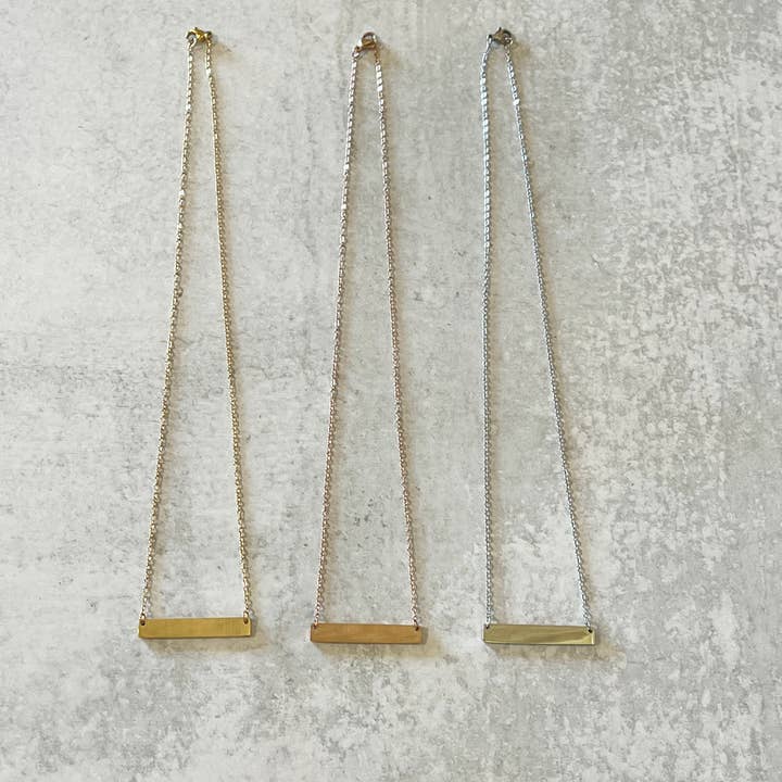 KW Laser Supplies - Wholesale Pendant/Charm Necklace - Horizontal Bar Necklace