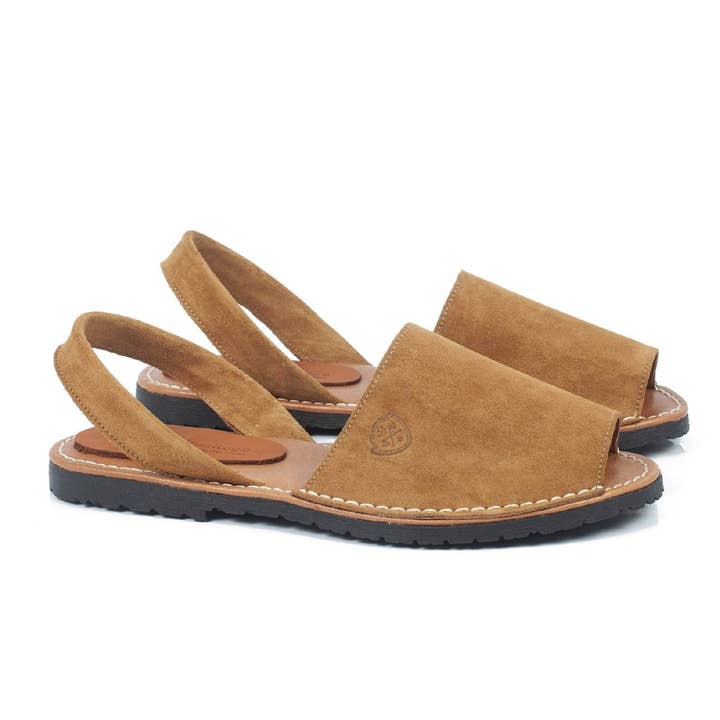 SEQUINA-BEIGE brown suede Menorquina for wholesale by Men's Heritage