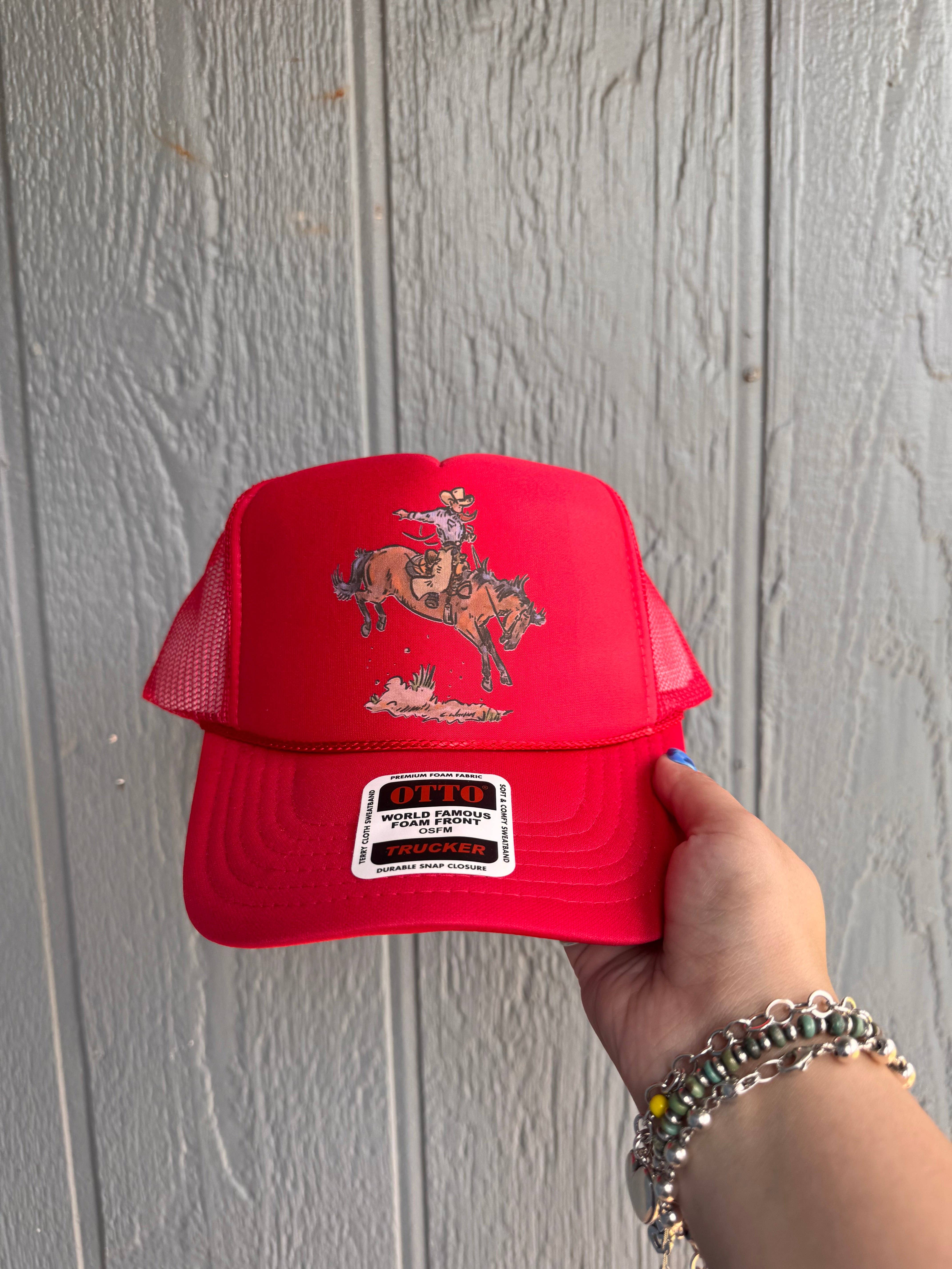 CraftsbysummerlynnLLC - Wholesale Trucker Hat - Women's - Bronc blaze trucker hat