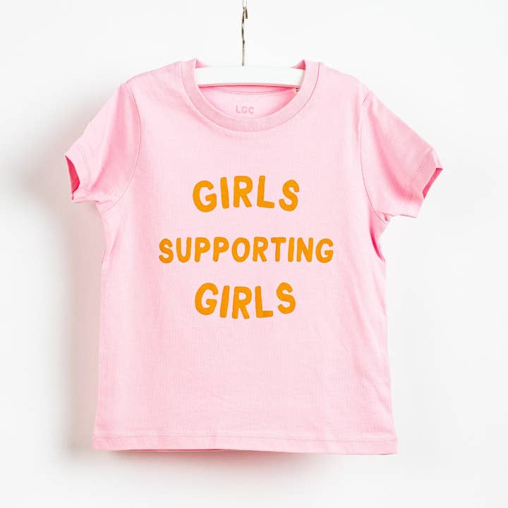 Girls Supporting Girls T-Shirt (Child) , Pink for wholesale by les girls collective
