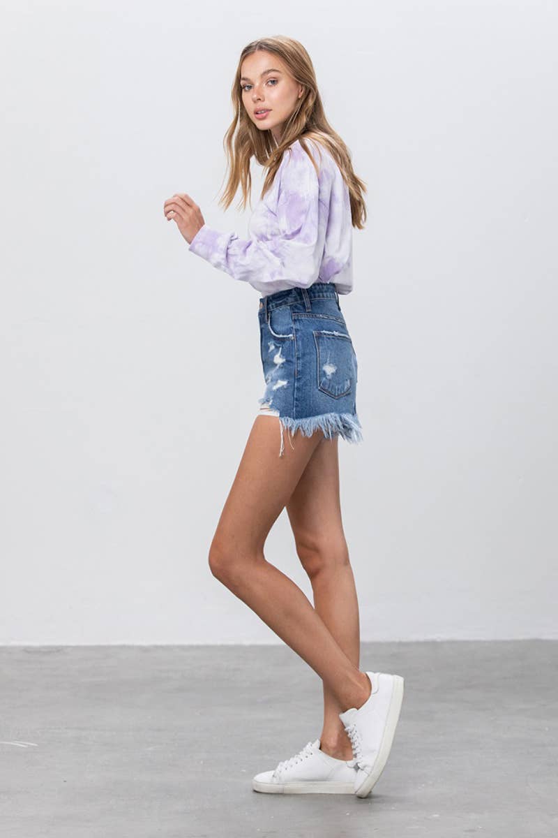 MEDIUM HIGH RISE DENIM SHORTS for wholesale on Faire1