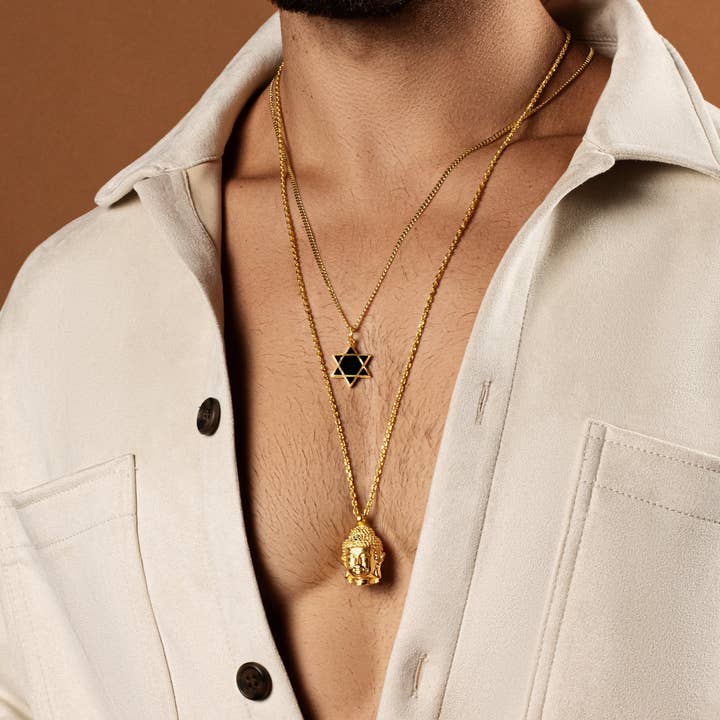 Karma And Luck - Venta al por mayor Collares con colgantes/abalorios - Grounded in Hope - Collar de ónix negro con forma de estrella de David