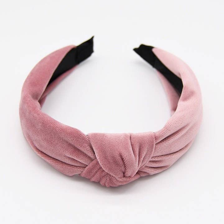 Pink Soft Suede Knot Hairband/ Headband for wholesale by Fleur de lys collections