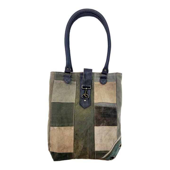 Vintage Addiction - Vendita all'ingrosso Borsa tote - Donna - Borsa da tenda militare riciclata patchwork