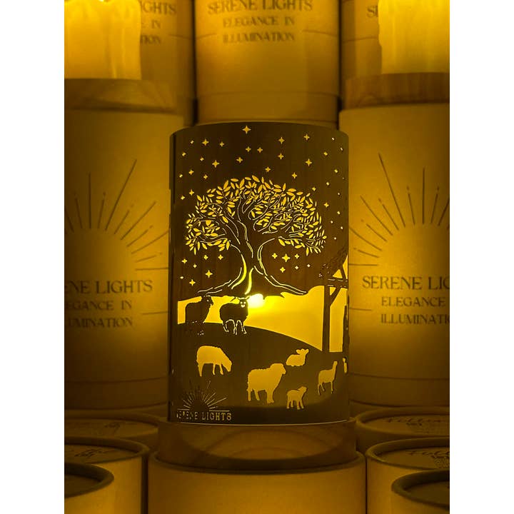 Serene Lights – wholesale Nativity scene decor – Nativity Scene Candle Holder – Holiday Décor, Swappable Design, Unique Gift, Rechargeable LED Candle
1