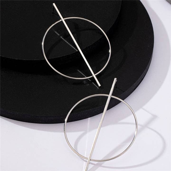 Mirazshoes WholeSale - Wholesale Dangle Earrings - Large Circle Minimalist Earrings1