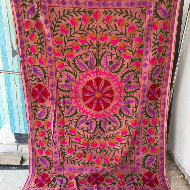 GYPSY STUDIO - Wholesale Throw Blanket - Suzani Floral Embroidery Work Blanket Home Decor Bed Throw3