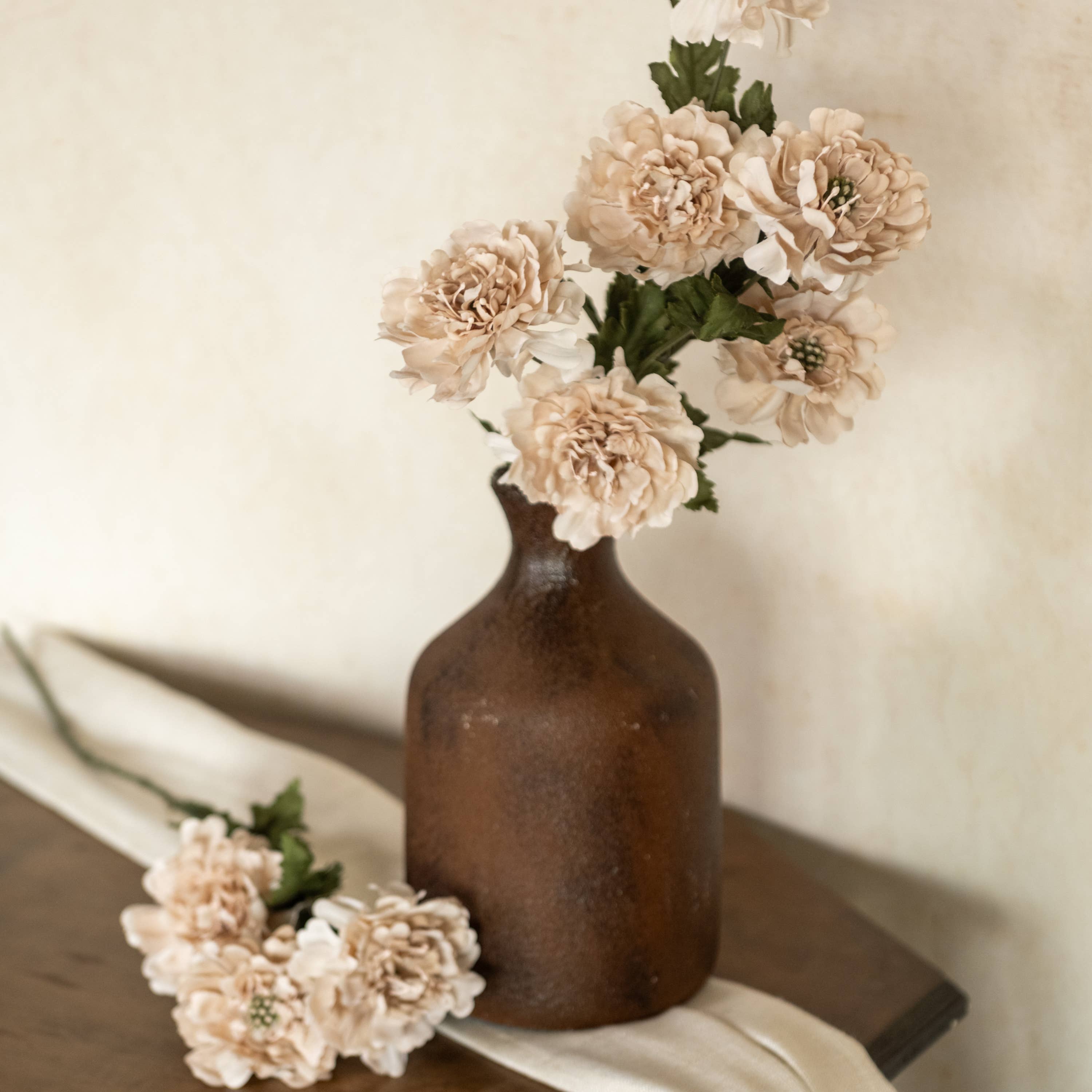 Ragon House - Wholesale Artificial Flowers - 25.5" AUTUMN CREAM SCABIOSA SPRAY1