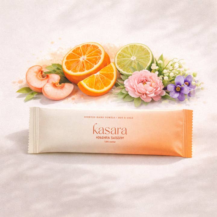 Duftende Håndklæde – Mandarin (Varm eller Kold Brug) Alkohol-Fri for engroshandel hos Kasara Atelier