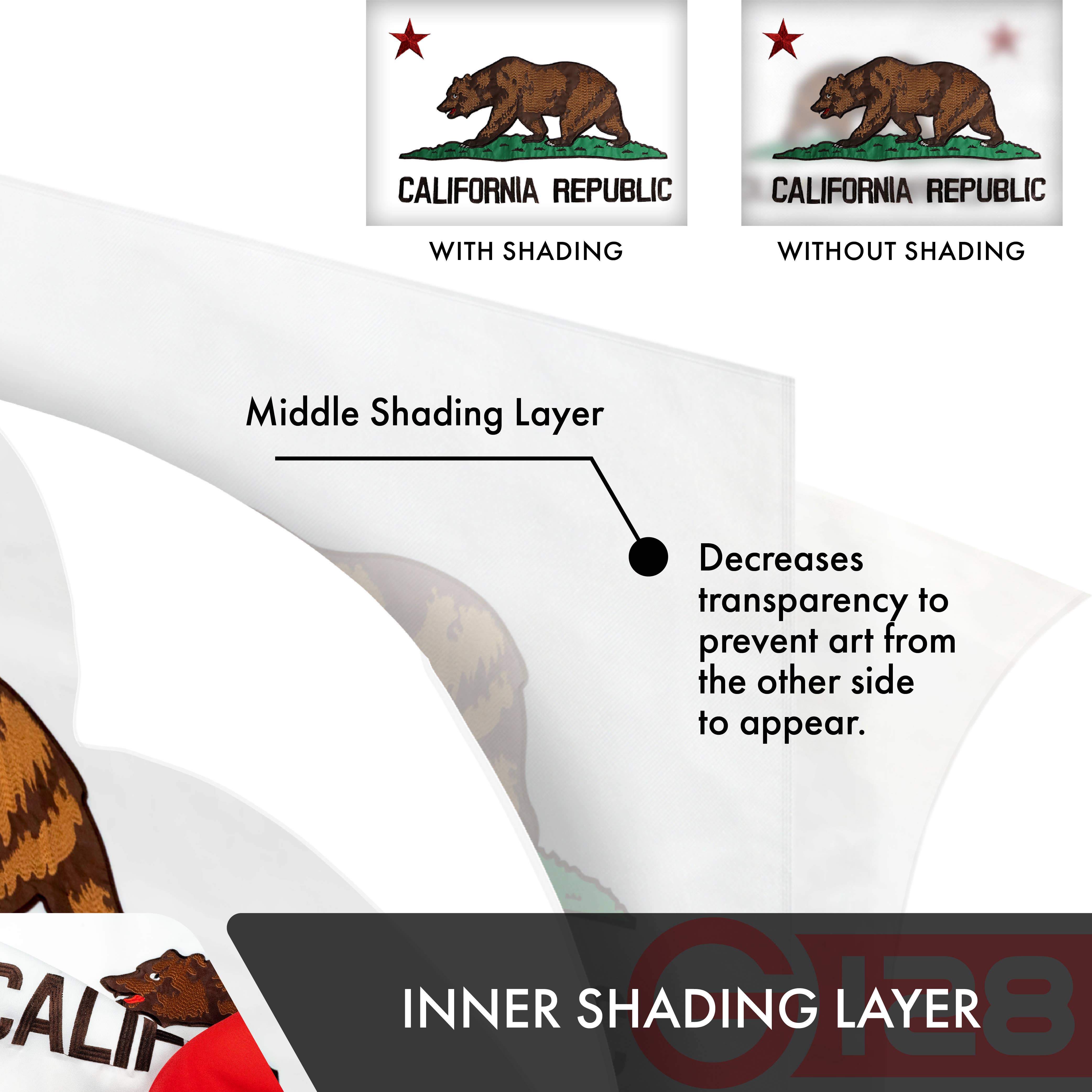 G128 - Wholesale Flag - California CA State Flag 2x3 Ft Double Sided Embr 210D Poly4