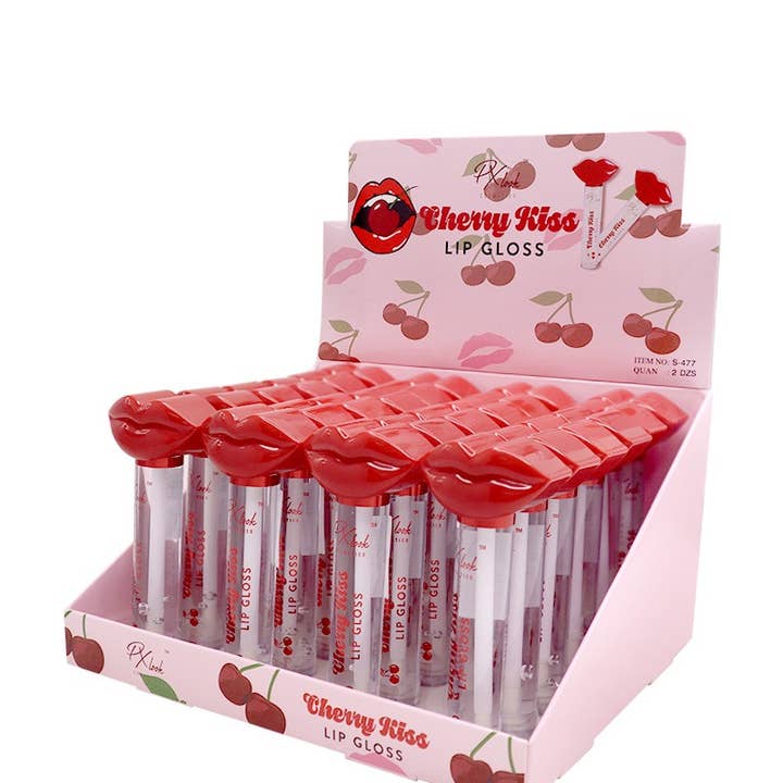 PINEAPPLE Beauty - Wholesale Lip Gloss - PxLook S-477 Cherry Kiss Lip Gloss - 24pc0
