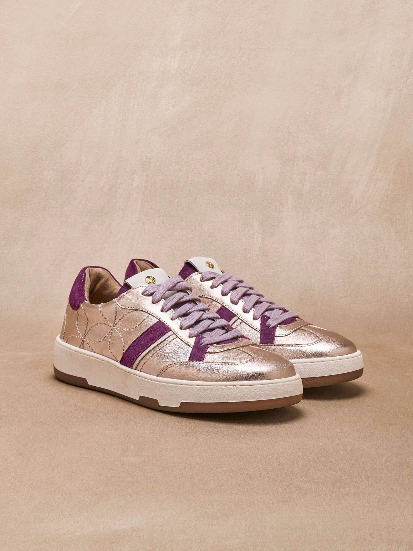 Bronze Metallic effect leather sneakers (2012083_0014) for wholesale on Faire1